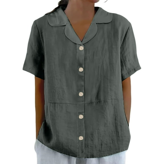 Lixiuxyad Ladies Undershirts Women’s Casual Shirts Button Down Blouse With Lace Collar For Everyday Wear In Spring And Summer Easy Care For Busy