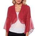 thumbnail image 1 of Lixiuxyad Leopard Print Sweaters for Women Women's Comfortable Small Sweetheart Top Ruffle Flare Sleeve Solid Chiffon Small Shawl Cardigan, 1 of 5