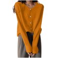thumbnail image 1 of Lixiuxyad Light Knit Cardigans for Women Solid Color Round Neck Pearl Buckle Knitted Cardigan Women's And Versatile Top Long Sleeve Women's Spring And Autumn, 1 of 4