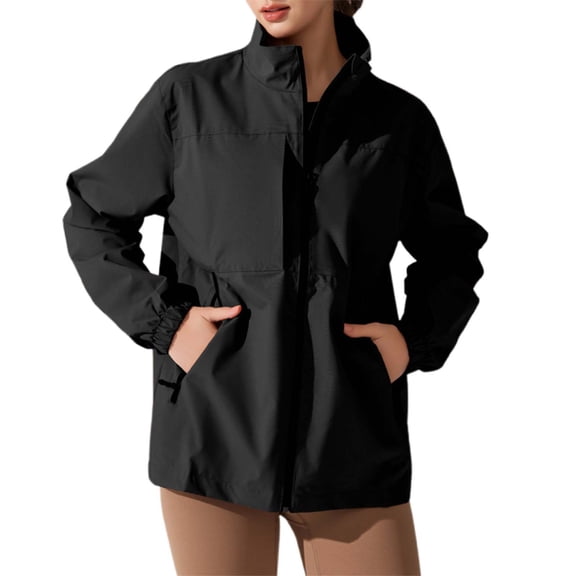 Lixiuxyad Lightweight Jacket Spring Men's Soft Jacket Windbreaker Outdoor Casual Hiking Climbing Coat Black