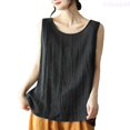 thumbnail image 1 of Lixiuxyad Linen Plus Size Tank Top For Women Stylish Layering Casual Loose Fit For All Seasons Summer Tee Shirts,Black L, 1 of 4