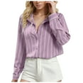 thumbnail image 1 of Lixiuxyad Long Sleeved Tops Womens Ladies Fashionable Striped Loose Long Sleeved Shirt, 1 of 6