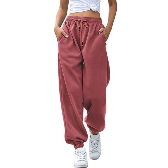 Lixiuxyad Loose Casual Pants Women's Bottom Sweatpants Joggers Pants Workout High Waisted Yoga Pants With Pockets Multicolor