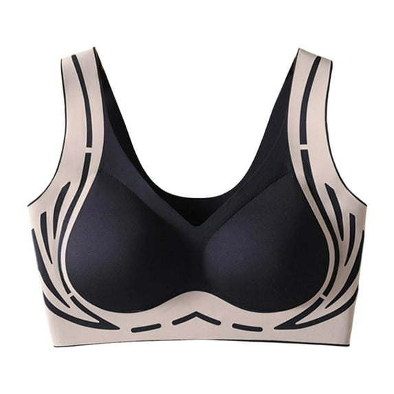 Lixiuxyad Low Back Bra Women's Back Lift Top Support Seamless Underwear Fixed Cup Pair Of Sagging Folding Vest Bra