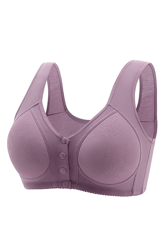 Padded Bras for Women Women Fashion Casual Breathable Tube Button Down Top Bra Underwear Without Steel Ring Gathering