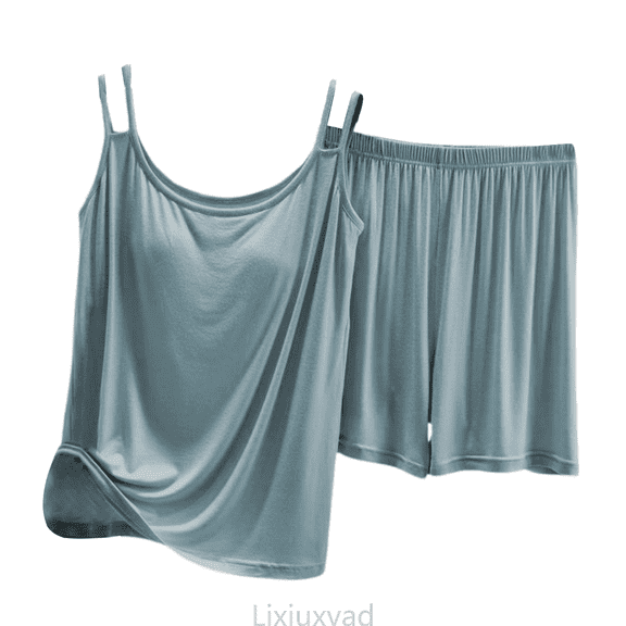 Lixiuxyad Pajama Wear With Built In Bra Top And Shorts Home Comfort Outfit Soft Sleepwear Two Piece Outfit Womens Pajama Sets XXL