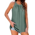thumbnail image 1 of Lixiuxyad Plus Size Tank Tops For Women Women's Summer Sleeveless Halter Tops Casual Pleated Eyelet Tank Top Pointelle Flowy Shirt Blouse(Green L), 1 of 6