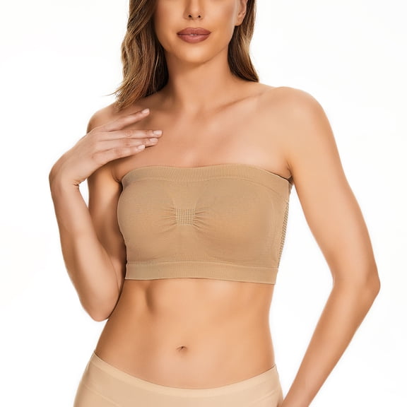 Lixiuxyad Plus Size Tank Tops For Women Womens Non Padded Bandeau Bra Wire Strapless Convertible Bralettes Basic Layer Top Bra