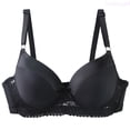 thumbnail image 1 of Lixiuxyad Plus Size Underwire Bra Seamless Full Coverage Lace Trim Comfortable Everyday Wear Smooth T Shirt Bra Support For,Bras for Women Black 95C, 1 of 5