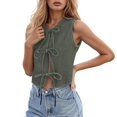 thumbnail image 1 of Lixiuxyad Popcorn Tops for Women Women's Washed Belted Vest Stylish And Versatile, 1 of 6