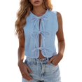 thumbnail image 1 of Lixiuxyad Popcorn Tops for Women Women's Washed Belted Vest Stylish And Versatile, 1 of 6