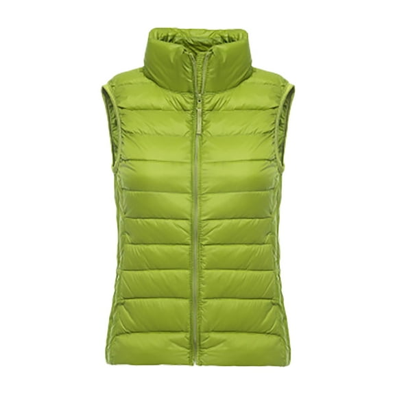 Lixiuxyad Puffer Vest Women Lightweight Sleeveless Jackets Zip Up Stand Collar Fall Winter Coat With Pockets Multicolor