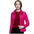 thumbnail image 1 of Lixiuxyad Puffer Winter Coats Women Warm Lightweight Jacket Hoodless Windproof Winter Coat With Recycled Insulation Winter Slim Short Hooded Warm White Down Coat Outerwear Pink, 1 of 5