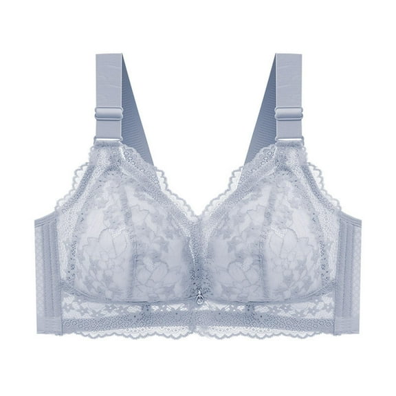 Lixiuxyad Push up Bra Women's New Pattern Ribless Large Strap Jacquard Four Comfort Bra