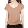 thumbnail image 1 of Lixiuxyad Round Neck Short Sleeved Slim Fit Versatile Base Shirt For Women's Casual T Shirt Summer Tee Shirts,Yellow L, 1 of 5