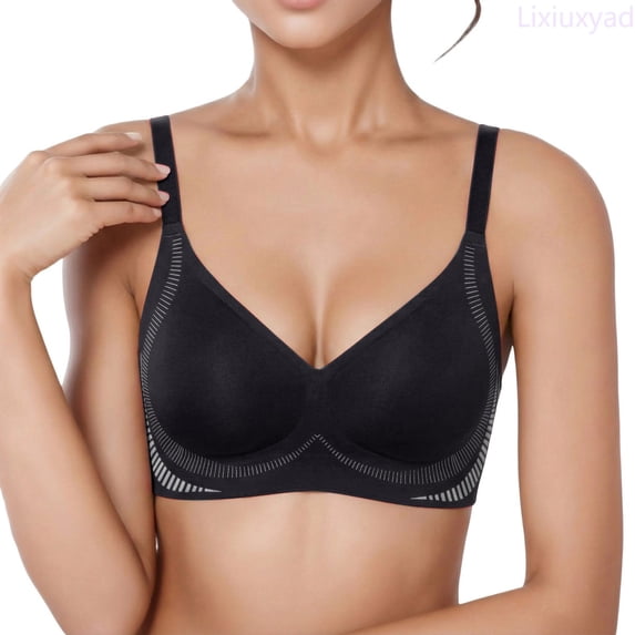Lixiuxyad Seamless Comfort Bra For Non Padded Wirefree Bralette Push Up Enhancer For Small Chest,Bras for Women Black XL