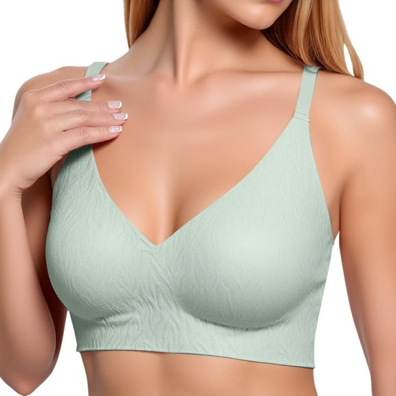 Lixiuxyad Skin Tone Bra Women's Seamless Bottom Back No Underwire Push Up Bra Small Show Large Vest Bra