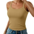 thumbnail image 1 of Lixiuxyad Slim Fit Tank Top Women's Casual Camisole Tank Top Basic Solid Sleeveless Undershirt For Spring Summer Comfortable Layering With Jeans(Yellow XXL), 1 of 5