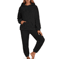 thumbnail image 1 of Lixiuxyad Soft Pajama For Long Sleeve Fall Fashion Casual Fleece Hoodie Pullover Loungewear 2 Piece With Pocket Womens Pajama Sets M, 1 of 6