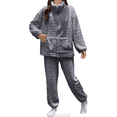 thumbnail image 1 of Lixiuxyad Soft Winter Flannel Pajama For Cozy Long Sleeve Thermal Sleepwear With Elegant Jacquard Pattern Comfortable Loungewear Two Piece Outfit For Cold Nights Womens Pajama Sets L, 1 of 6