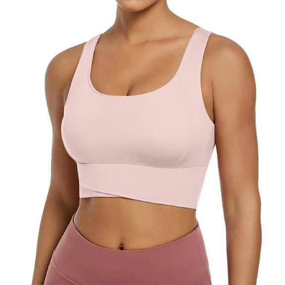 Lixiuxyad Sports Bra with Non Removable Pads Women's Sports Bra Without Steel Rings Gathering Yoga Beauty Vest Integrated Fixed Chest Pad Fitness Sports Bra