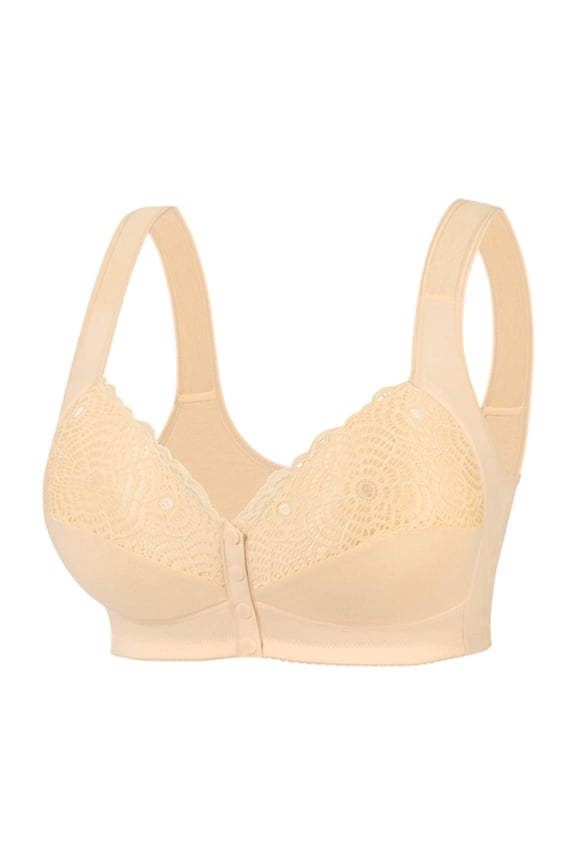 Sports Bra for Running Women's Fixed Cup Front Buckle Underwear For The Elderly Plus Size Bra Without Underwire Thin Tank Top Bra