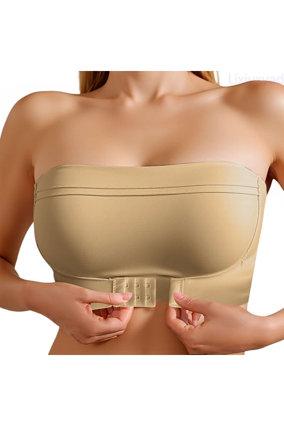 Strapless Bandeau Bra Strapless Silicone Bra Push Up Backless Sticky Bras For Cleavage Enhancer,Yellow
