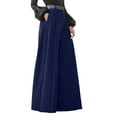 thumbnail image 1 of Lixiuxyad Stretchy Work Dress Pants For Women Palazzo Pants Summer Printed Cropped Cotton Linen Comfy Baggy Trousers With Pockets Elegant Party High Waist Wide Leg Trousers Flared Pants Blue, 1 of 5