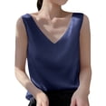 thumbnail image 1 of Lixiuxyad Summer Basic Slim Fit Tank Top Fashionable V Neck Loose Pullover Tank Tops For Women With Sleeveless Tops(Blue XL), 1 of 5
