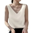 thumbnail image 1 of Lixiuxyad Summer Basic Slim Fit Tank Top Fashionable V Neck Loose Pullover Tank Tops For Women With Sleeveless Tops(Gold L), 1 of 4