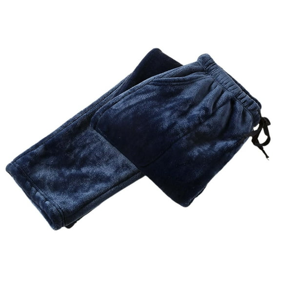 Lixiuxyad Summer Casual Pants Extra Thick Flannel Pajama Pants For Women Coral Fleece Lined Warm Pants For Fall & Winter Cozy Home Wear Blue