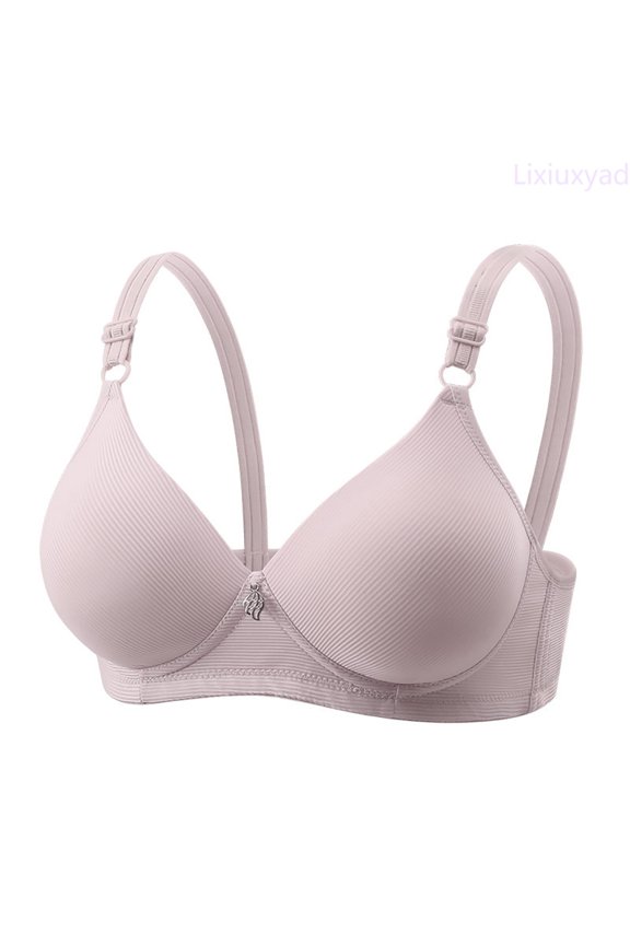 Summer Middle Adjustable Close Knit Bra Without Underwire,Bras for Women Gray 44