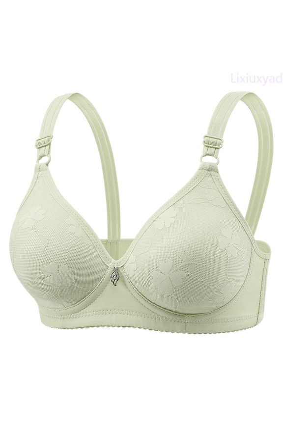 Summer Middle Adjustable Close Knit Bra Without Underwire,Bras for Women Green 44