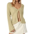 thumbnail image 1 of Lixiuxyad Summer Sheer Cardigans for Women Women's Lace Up Knitted Cardigan With Hollow Out Design For Sun, 1 of 4