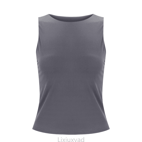 Lixiuxyad Summer Tank Tops Women's Solid Color Fashion Sleeveless Fitted Camisole Round Neck Tank Top For Casual Wear And Layering,Gray