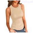 thumbnail image 1 of Lixiuxyad Summer Tank Women Tank Top Sleeveless Basic Cami Top Shirt Slim Knit Ribbed Racerback Blouse,Yellow, 1 of 5