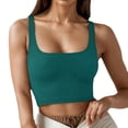 thumbnail image 1 of Lixiuxyad Summer Womens Tank Tops New European And Style Women's Clothing Solid Color Fashion Trend Sexy Thread Short Vest(Green XL), 1 of 5