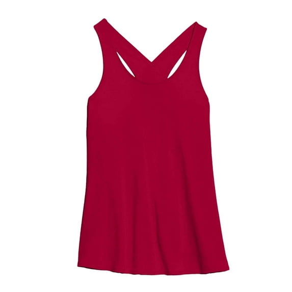 Lixiuxyad Summer Womens Tank Tops Women Solid Sleeveless Sports Vest Training Running Fitness Top Pullover Loose Yoga Blouse(Red XL)