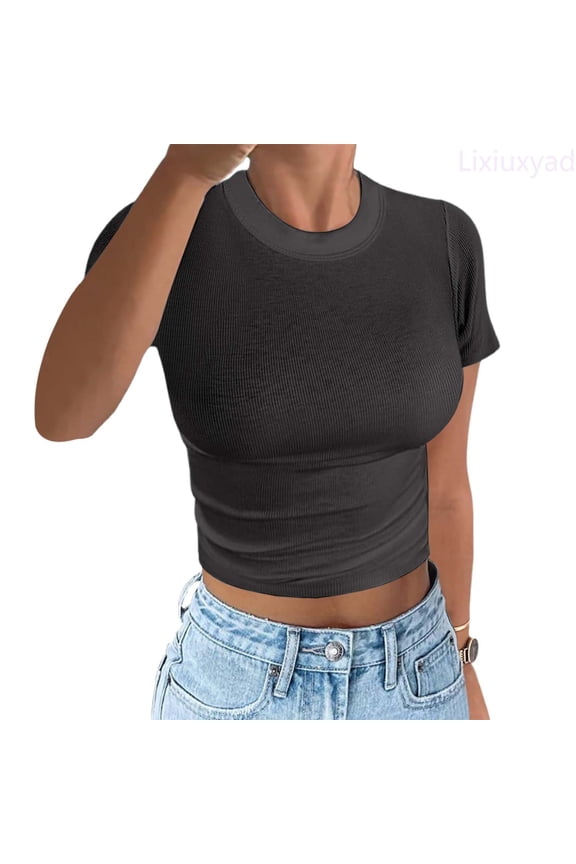 Sure! Here’s A Product Title That Fits And Buyer Search Habits:"Women's Colorful Slim Fit Short Sleeve Crop Top T Shirt For Sports And Fitness" Loose Fit,Black XL