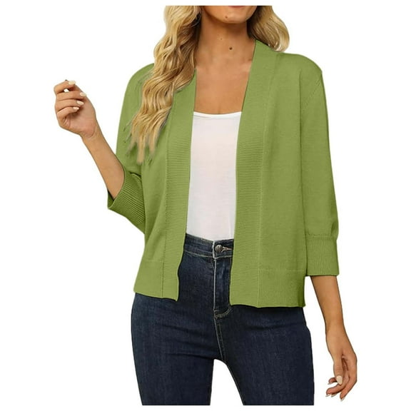 Lixiuxyad Sweater Duster for Women "Women's Elegant 3/4 Sleeve Knit Cardigan Slim Fit Fashionable Open Front Outerwear"