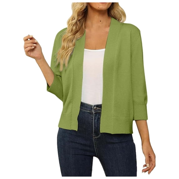 Lixiuxyad Sweater Duster for Women "Women's Elegant 3/4 Sleeve Knit Cardigan Slim Fit Fashionable Open Front Outerwear"