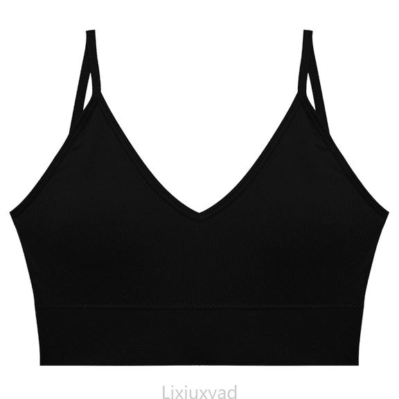 Lixiuxyad Tank Top Camisole Seamless Deep V Neck Camisole For Stretch Sleeveless Tank Top With Built In Bra Comfortable Everyday Wear,Black
