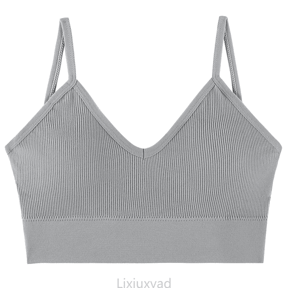 Lixiuxyad Tank Top Camisole Seamless Deep V Neck Camisole For Stretch Sleeveless Tank Top With Built In Bra Comfortable Everyday Wear,Gray
