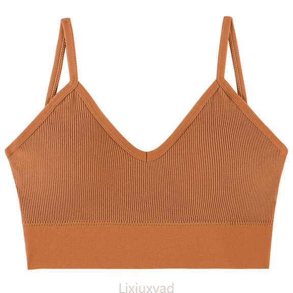 Lixiuxyad Tank Top Camisole Seamless Deep V Neck Camisole For Stretch Sleeveless Tank Top With Built In Bra Comfortable Everyday Wear,Yellow