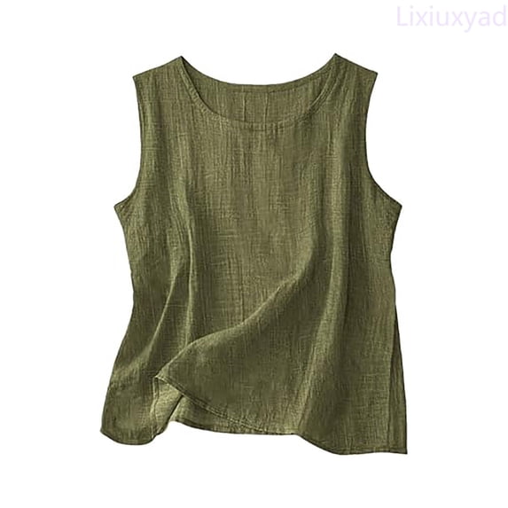Lixiuxyad Tank Tops With Built In Bras Lightweight Sheer Sleeveless Blouse For Casual Loose Fit Summer Camisole Top With Round Neck Comfortable Basic Tank,Green