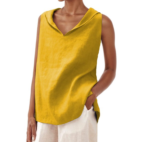 Lixiuxyad Tank Tops With Built In Bras Women's Casual V Neck Sleeveless Loose Fit Tank Top For Everyday Wear Spring Summer Fall Comfortable Relaxed Blouse