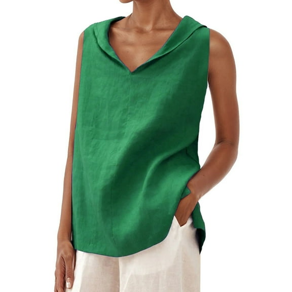 Lixiuxyad Tank Tops With Built In Bras Women's Casual V Neck Sleeveless Loose Fit Tank Top For Everyday Wear Spring Summer Fall Comfortable Relaxed Blouse
