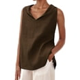 thumbnail image 1 of Lixiuxyad Tank Tops With Built In Bras Women's Casual V Neck Sleeveless Loose Fit Tank Top For Everyday Wear Spring Summer Fall Comfortable Relaxed Blouse, 1 of 4