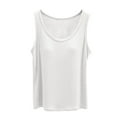 thumbnail image 1 of Lixiuxyad Tank Tops With Built In Bras Women's Scoop Neck Sleeveless Knit Ribbed Fitted Casual Crop Tank Top(White XXL), 1 of 6