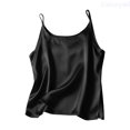 thumbnail image 1 of Lixiuxyad Tank Tops Women Satin Camisole Top For Elegant Sleeveless V Neck Basic Tank Blouse Versatile Layering Staple,Black, 1 of 6